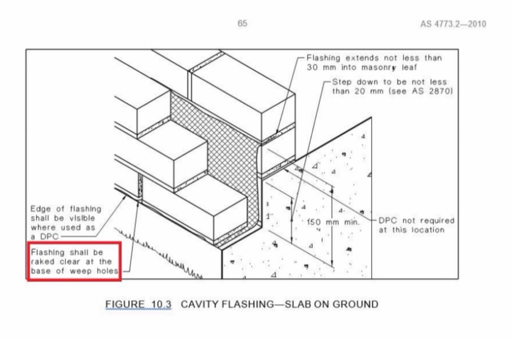 Damp proof course not visible where the code requires it to be, recorded during a pre-handover inspection in Donnybrook